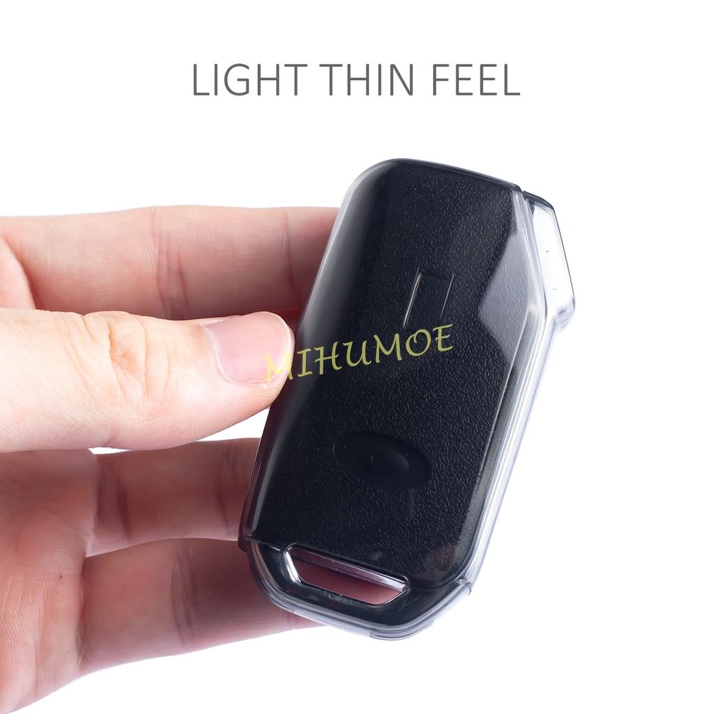 For Kia Forte Soul K3 K5 K8 Sorento Seltos Cerato Niro Optima Telluride Carnival Black Transparent Car Key Fob Case Cover