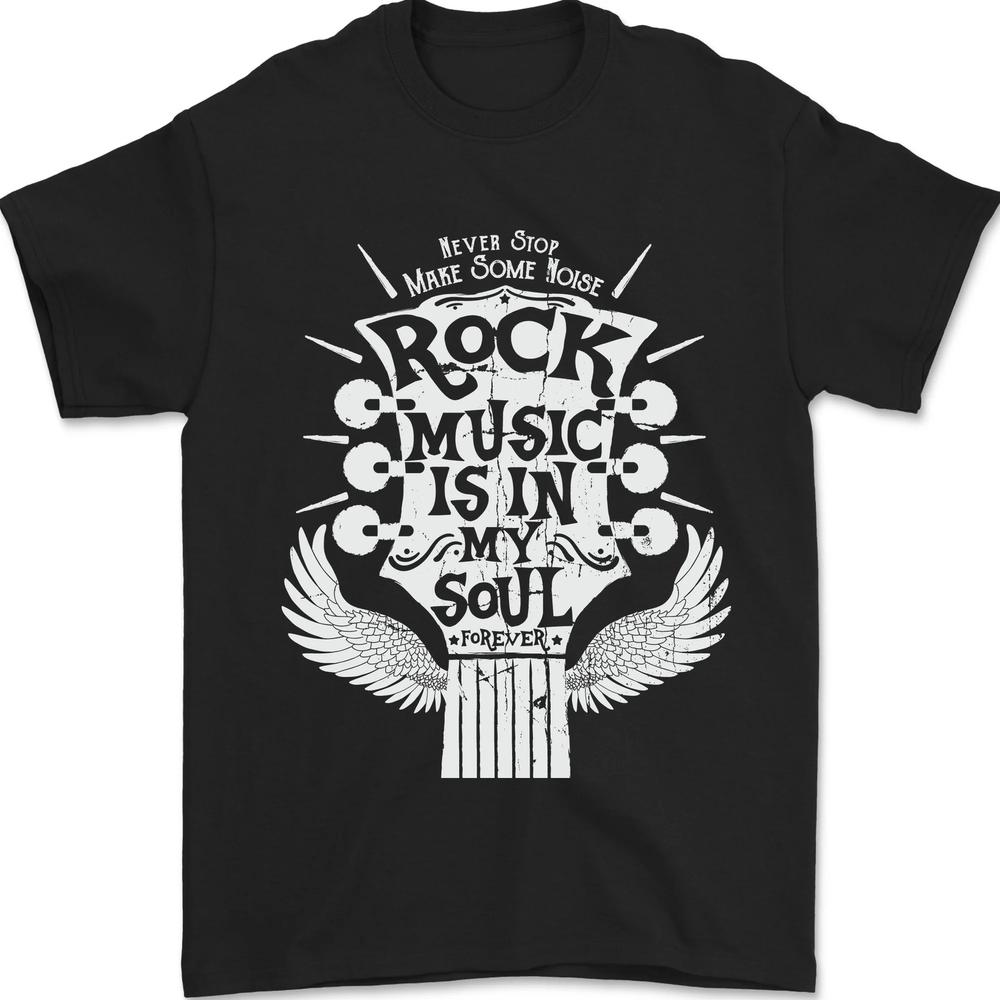 Rock Music is In My Soul Guitar Unisexs TShirt 100 Cotton S