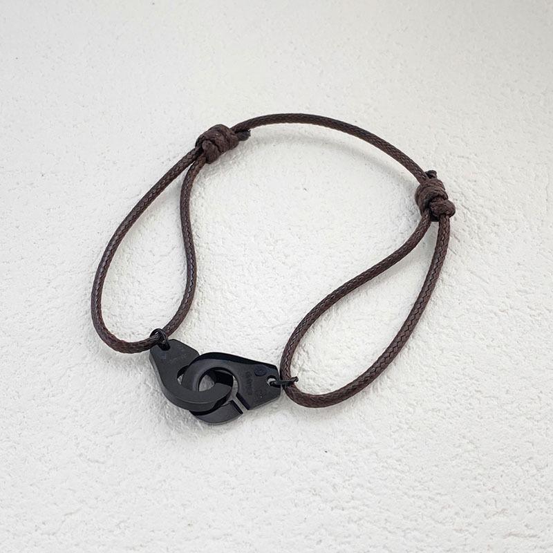 Adjustable Red Wax Rope Bracelet - Non-Fading Handcuff Style for Men and Women