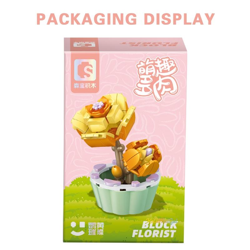 8 Style MOC Creative MINI Flower Pot Plant Building Block City Cherry Tree Decoration Bricks DIY Girls Boys Kids Toys Gifts