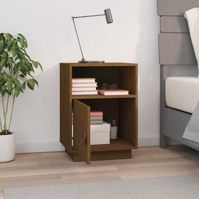 VidaXL Bedside Table Honey Brown 40x34x55 Cm Solid Pine Wood 818321