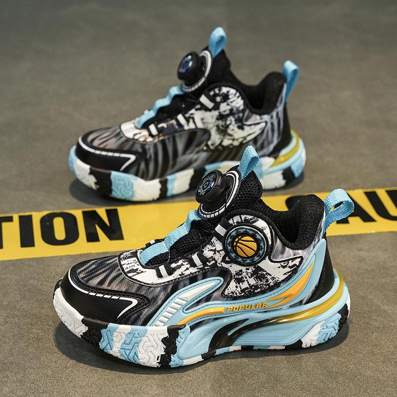 Waterproof Leather Boys' Basketball Shoes - Autumn/Winter 2025 Shock-Absorbing, Wear-Resistant Sports Footwear for Kids