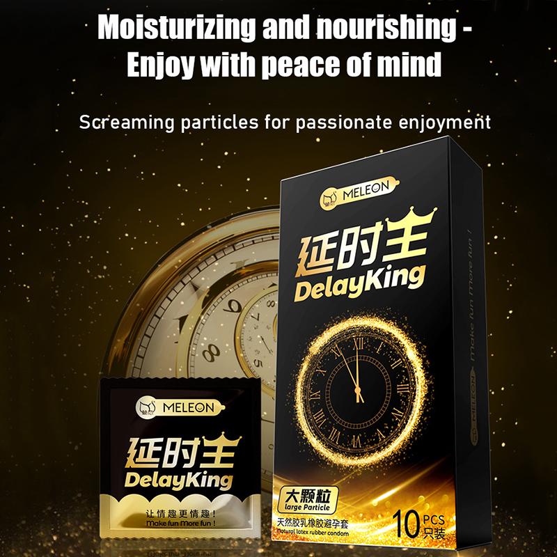 MELEON 10pcs Particle Condoms for Men Penis Sleeve Delay Ejaculation Latex Long Lasting Condones  for men