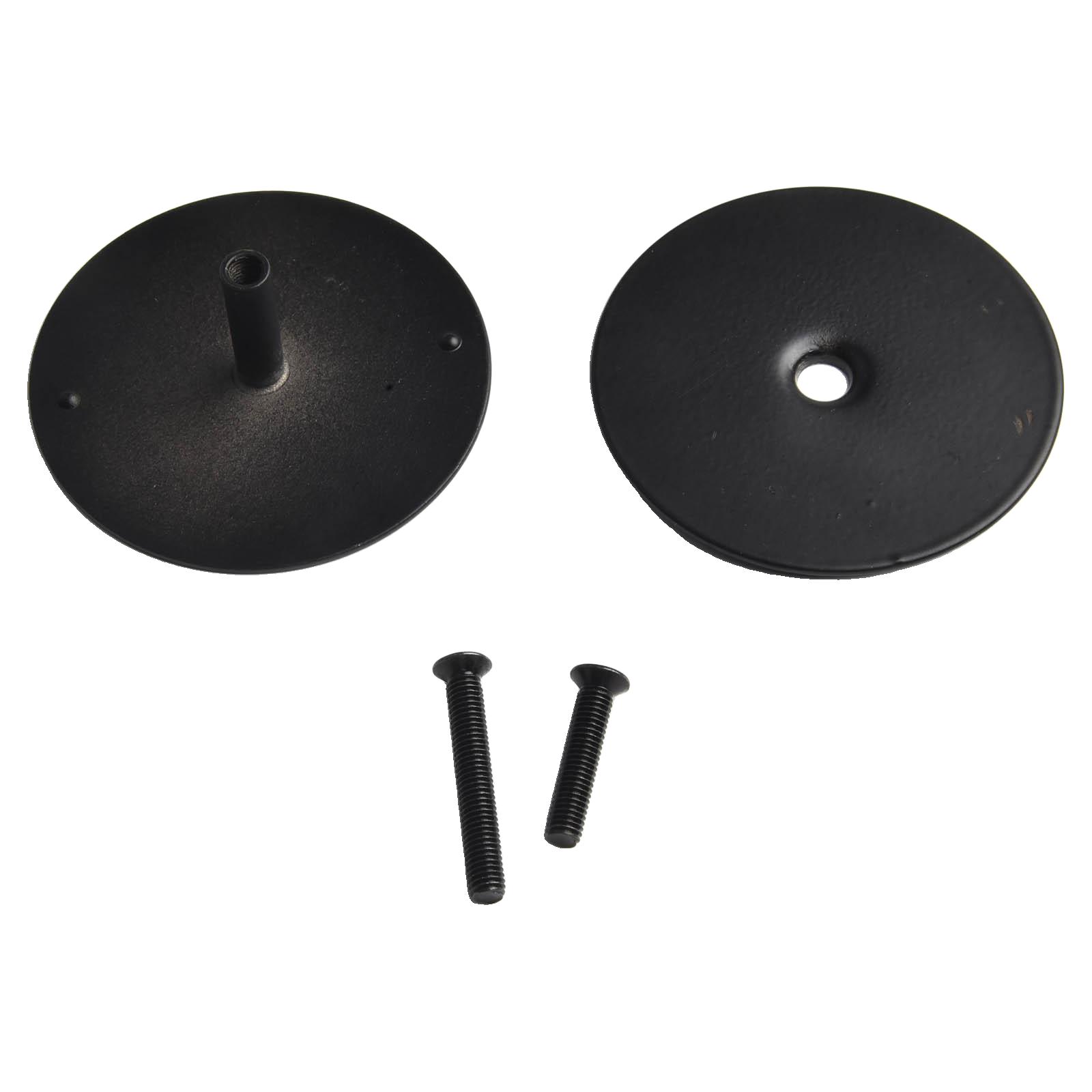 

Stylish Black Door Hole Cover Plate with Screws for Quick Installation
