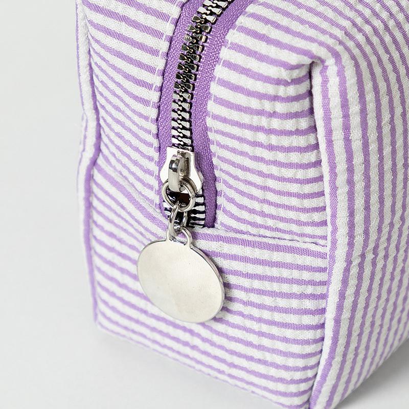 Fresh Simple Striped Cosmetic Bag Large Capacity Makeup Bag Pencil Case Travel Toiletries Bags Toiletry Storage Pouch