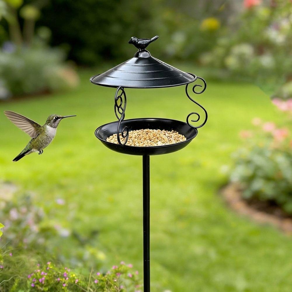 Large Capacity Standing Bird Feeder Weatherproof Hummingbird Feeder Wild Feeding Station Patio