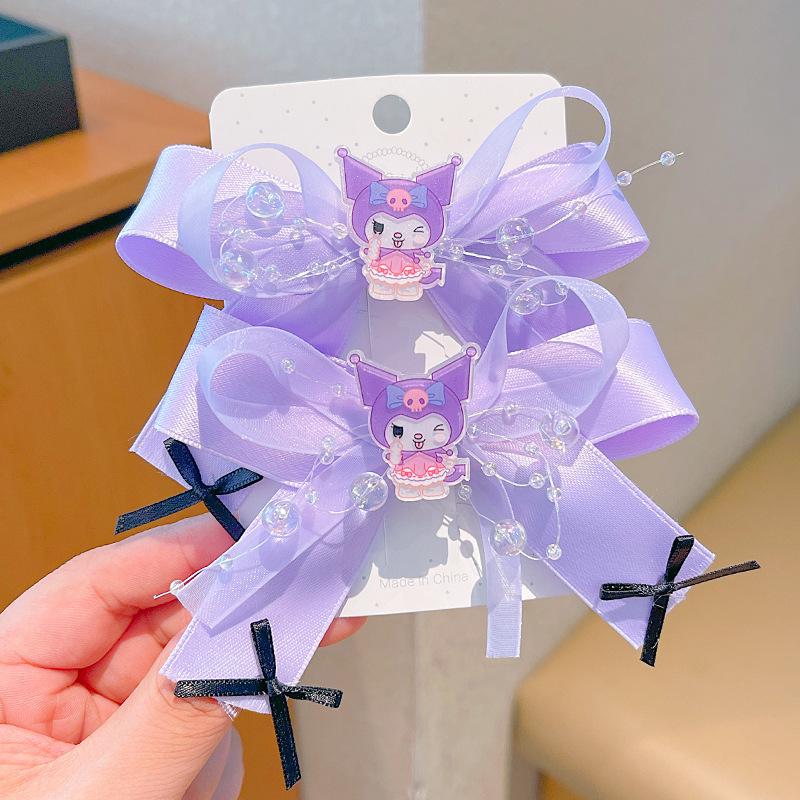 Kuromi Butterfly Hair Clips for Girls - 2025 New Cartoon Melody Side Clips