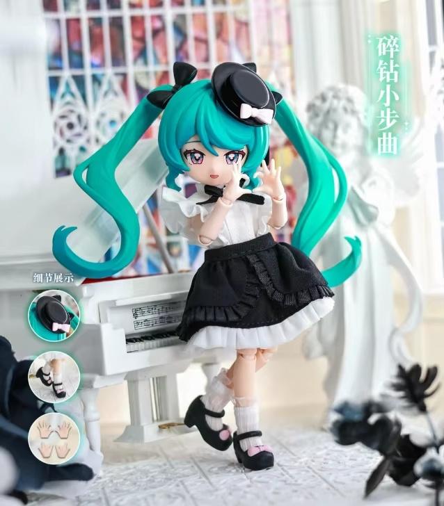 Genuine Hatsune Miku Vocaloid Series  14cm Kawaii Bjd  Decoration Anime Figure Collection Gifts Toys
