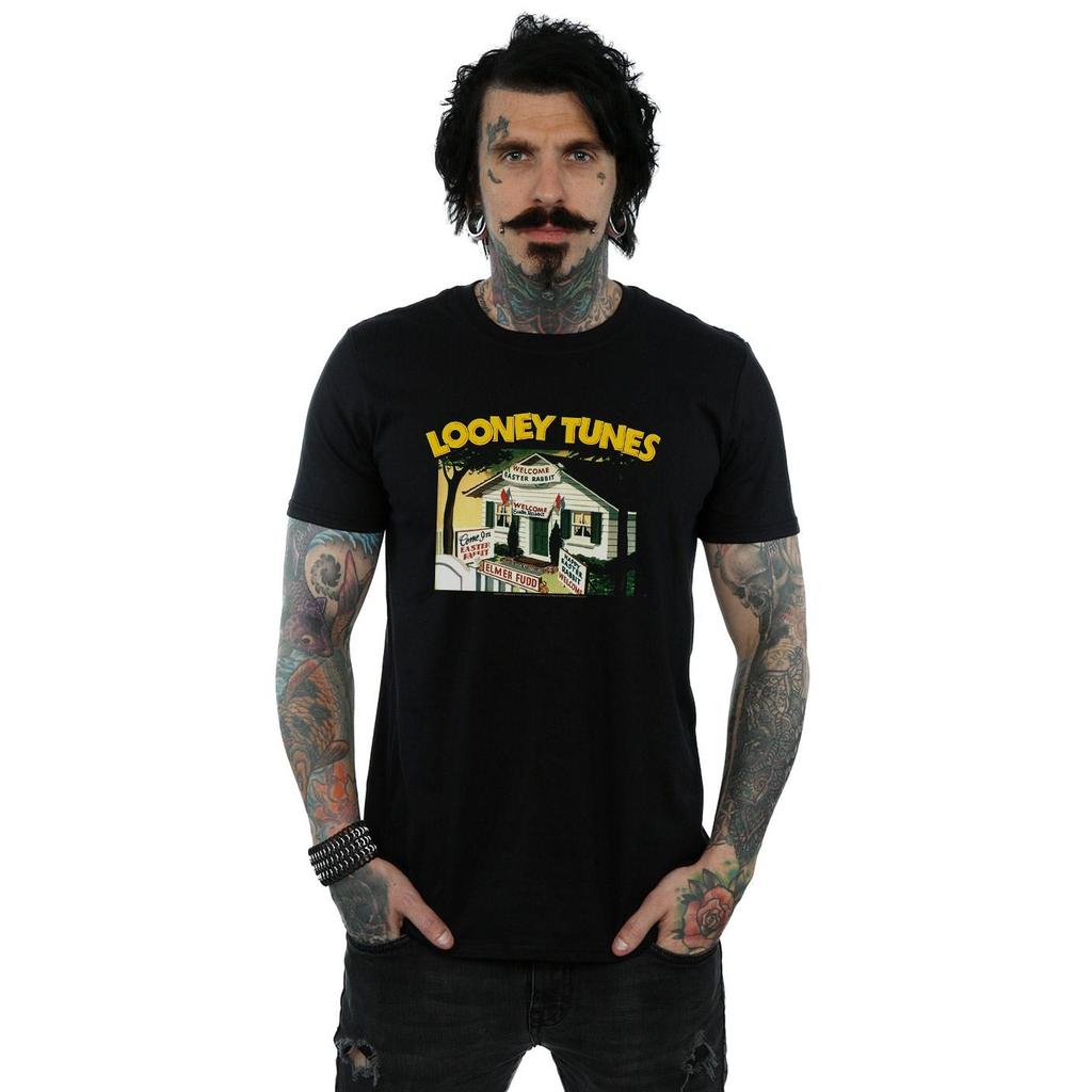 Looney Tunes Mens Elmer Fudd Welcome Easter Rabbit T-Shirt