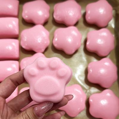Ins Cute Strawberry Cream Cat Paw PU Super Slow Rebound Toy Soft Sticky Cake Squeeze Cat Paw Wet Soft Stress Relieving Toys