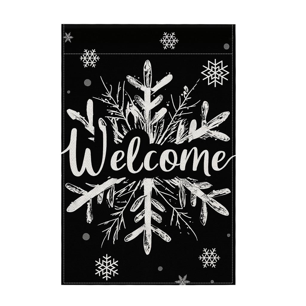 Christmas snowflakesGarden Flag 12x18 Inch Double Sided for Courtyard Outdoor Welcome Flag Decoration (Excluding flagpole)