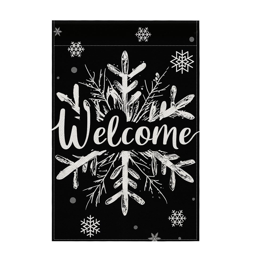 

Christmas snowflakesGarden Flag 12x18 Inch Double Sided for Courtyard Outdoor Welcome Flag Decoration (Excluding flagpole)