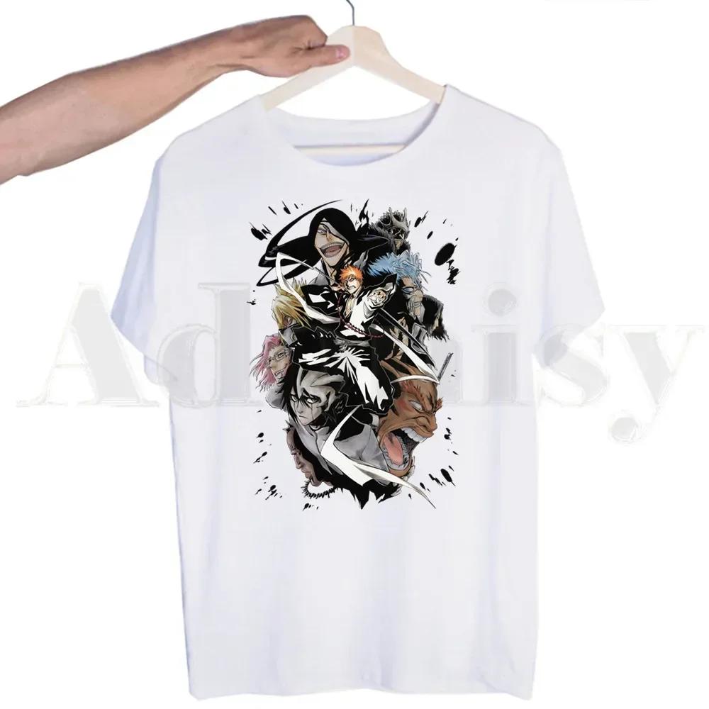 Bleach Anime Kurosaki ichigo Zaraki Kenpachi Tshirts Men Fashion Summer T-shirts Tshirt Top Tees Streetwear Harajuku Funny