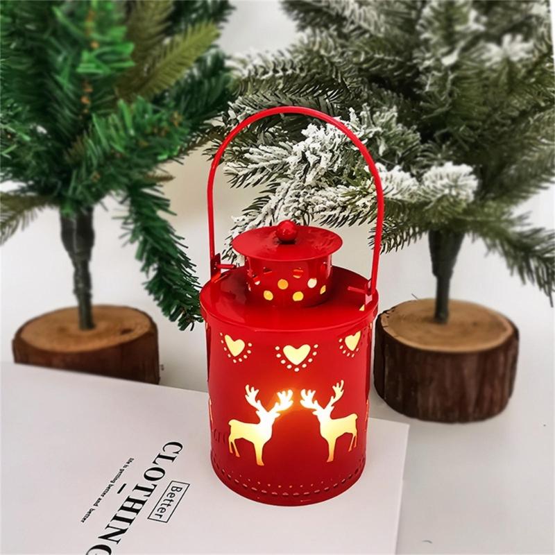 LED Candle Lanterns for Christmas Decoration Vintage Tabletop Lanterns Enhances Your Christmas Atmospheres for Garden