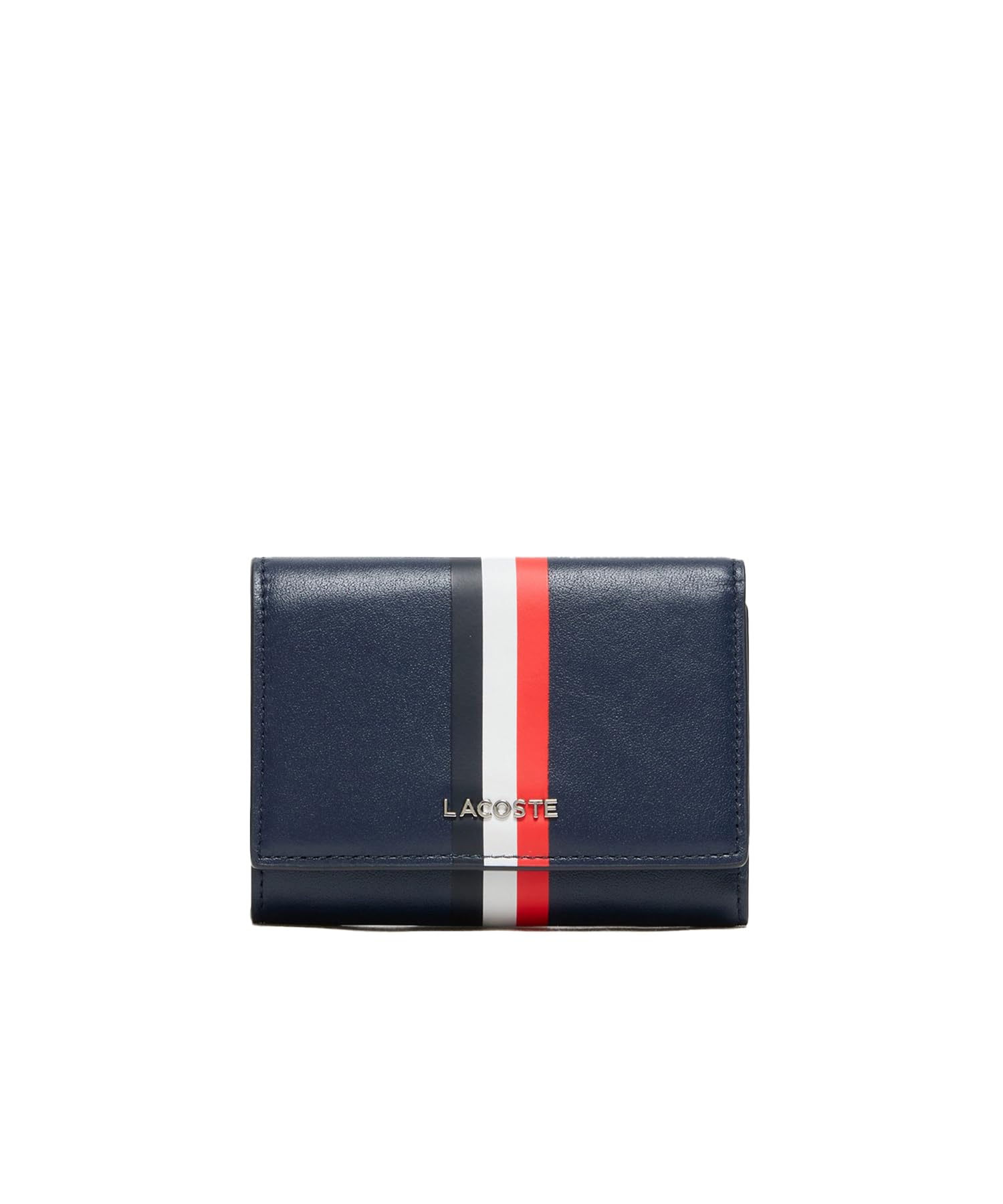 Lacoste Official Tricolor Print Leather Wallet NH1661KP02100 Tri-fold