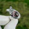 Natural Rhodonite Gemstone Solitaire Adjustable Ring 925 Silver For Girls