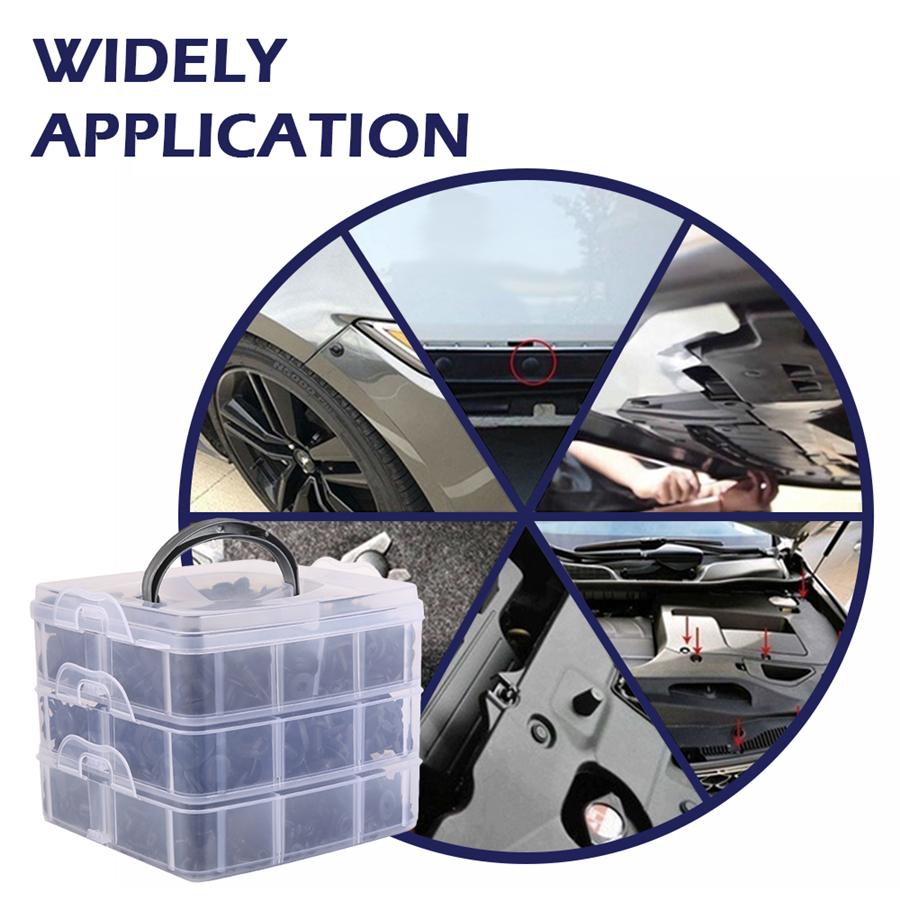 635pcs Boxed Fasteners Car Side Skirt Bumper Fender Door Trim Retainer Clips Set
