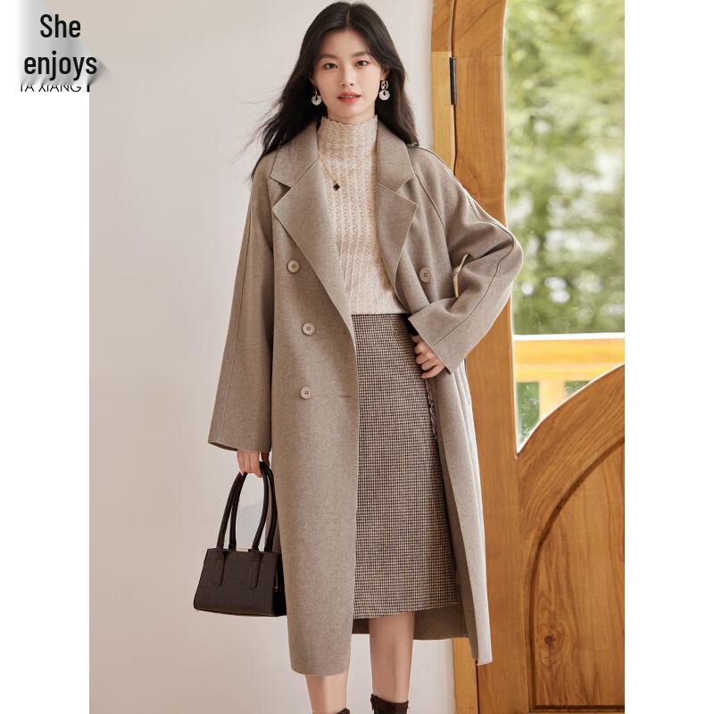 

Women s Double-Faced Wool Blend Mid-Length Coat M