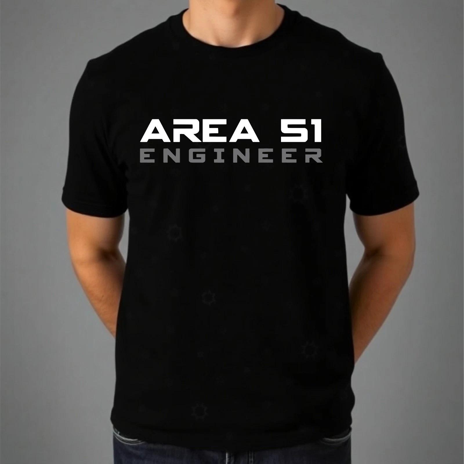 Area 51 Engineer T-shirt Alien UFO Space Galaxy Lovers Gift Top Men s Unisex Tee 2XL