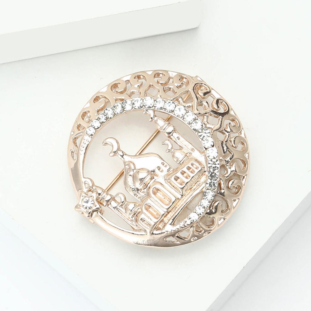 Rhinestone Taj Mahal Brooch for Women Enamel Architecture Historical Sites Pins Event Party Decoration Clothes Accessories