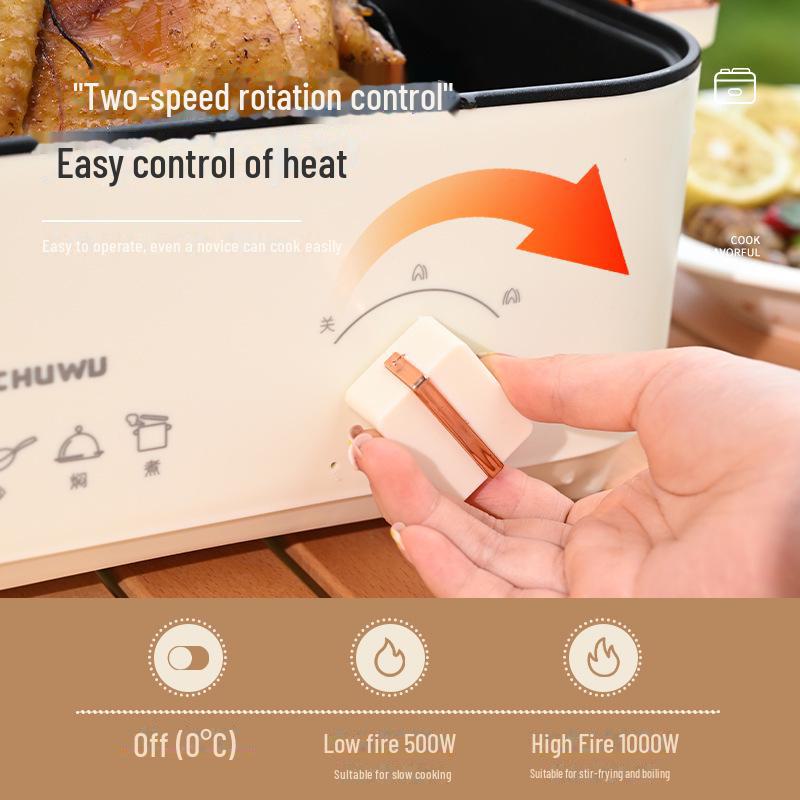 Compact Electric Hot Pot & Grill: Multi-Function Non-Stick Cookware for Steaming, Frying, and BBQ