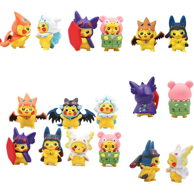 Adorable Pikachu Costume Figures Set For Desk And Car Decor