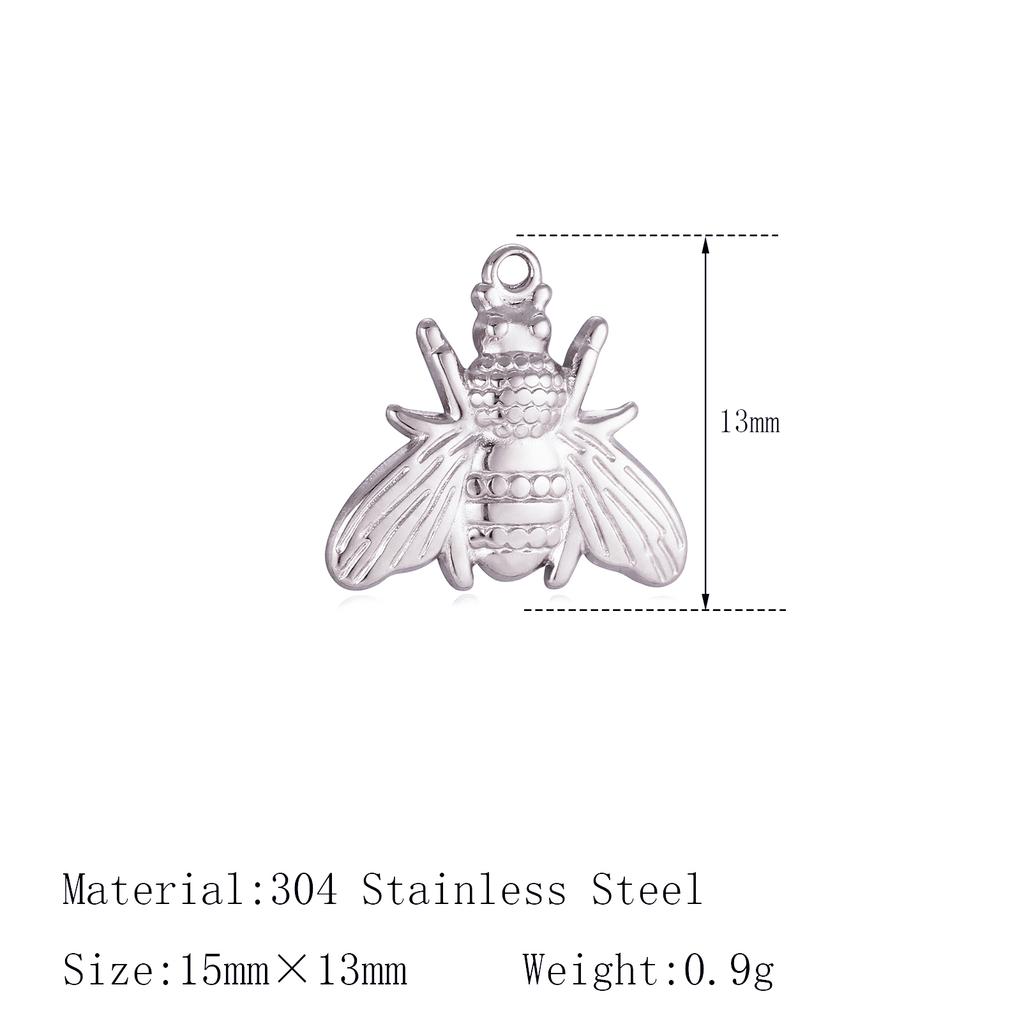 3Pcs Bee/Violin/Coconut Palm/Hearts Charms Stainless Steel Necklaces Bracelet Pendants Handmade Craft DIY Jewelry Making Finding