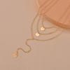 New Long Multi-layer Necklace Female Personality Sexy Geometric Disc Pendant Neck Chain Collarbone Chain