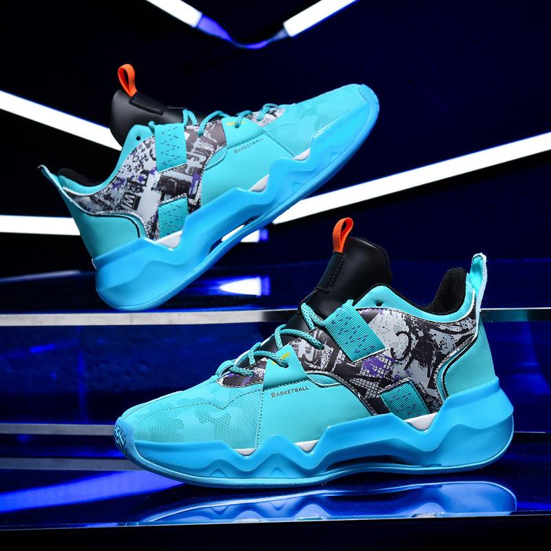 Youth basketball shoes Men's spring and autumn shock absorption and warmth Student actual combat shoes Low-top combat boots Non-slip and wear-resista