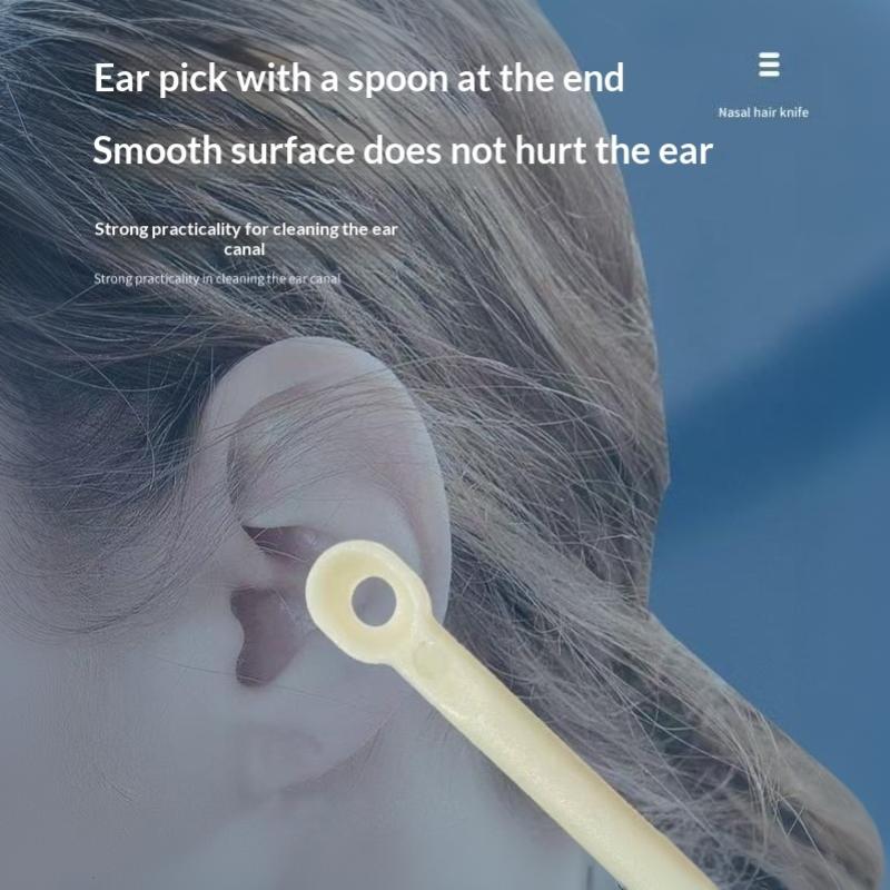 2-in-1 Nasal Hair Cutter 4Pcs Manual Nose Hair Trimmer Washable Nostril Hair Removal Grooming Tool for Daily Travel Use