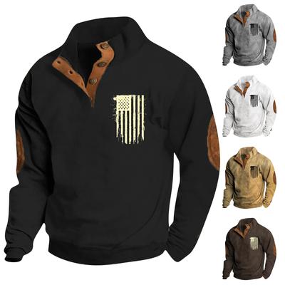 Das Herren-Sweatshirt mit Stehkragen im Frühling und Herbst ist ein Outdoor-Freizeitpullover