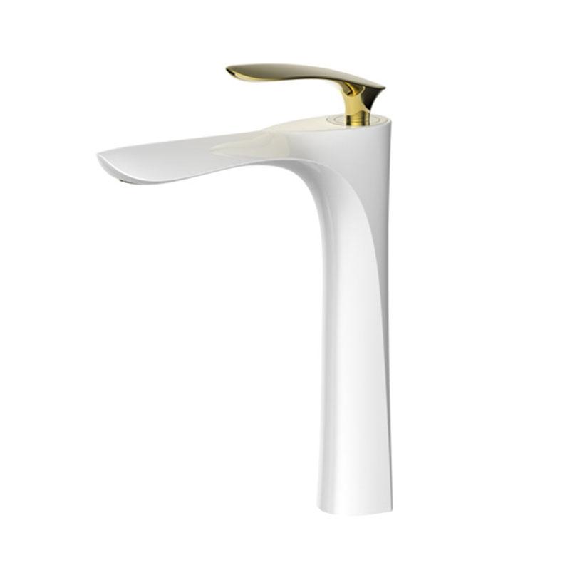 Creative Bathroom Basin Faucet Single Hole Single Handle Rose Gold/Gold/White Hot & Cold Sink Mixer Tap Crane Deck Mounted