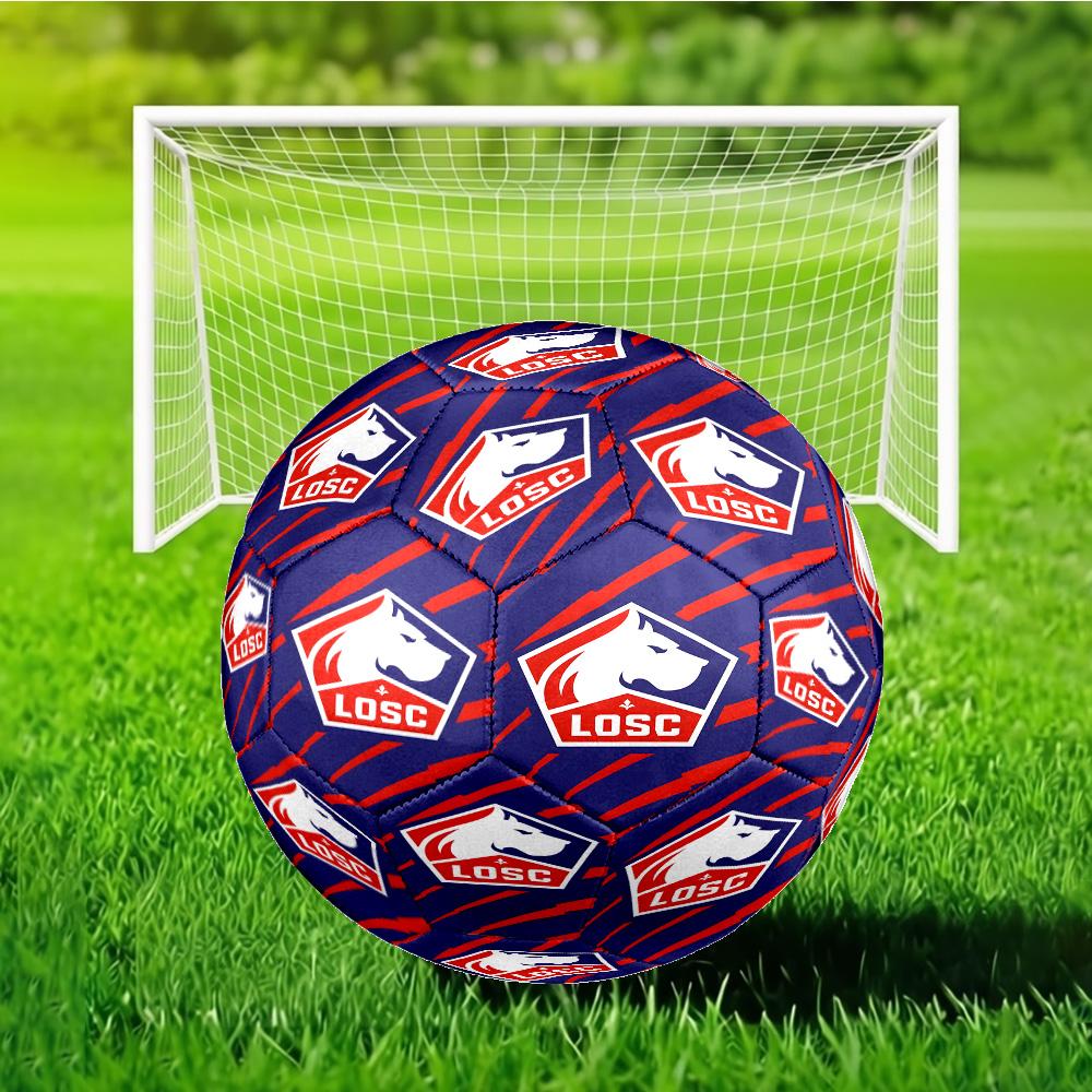 Lyon Football Club Emblem Soccer Ball Size 5 Soccer Ball, Machine-stitched, Soft and Comfortable, Suitable for Training and Matches Fan Gift