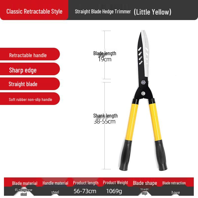 Telescopic Long-Handled Gardening Scissors: High Branch, Hedge & Lawn Trimmer with SK5 Blade