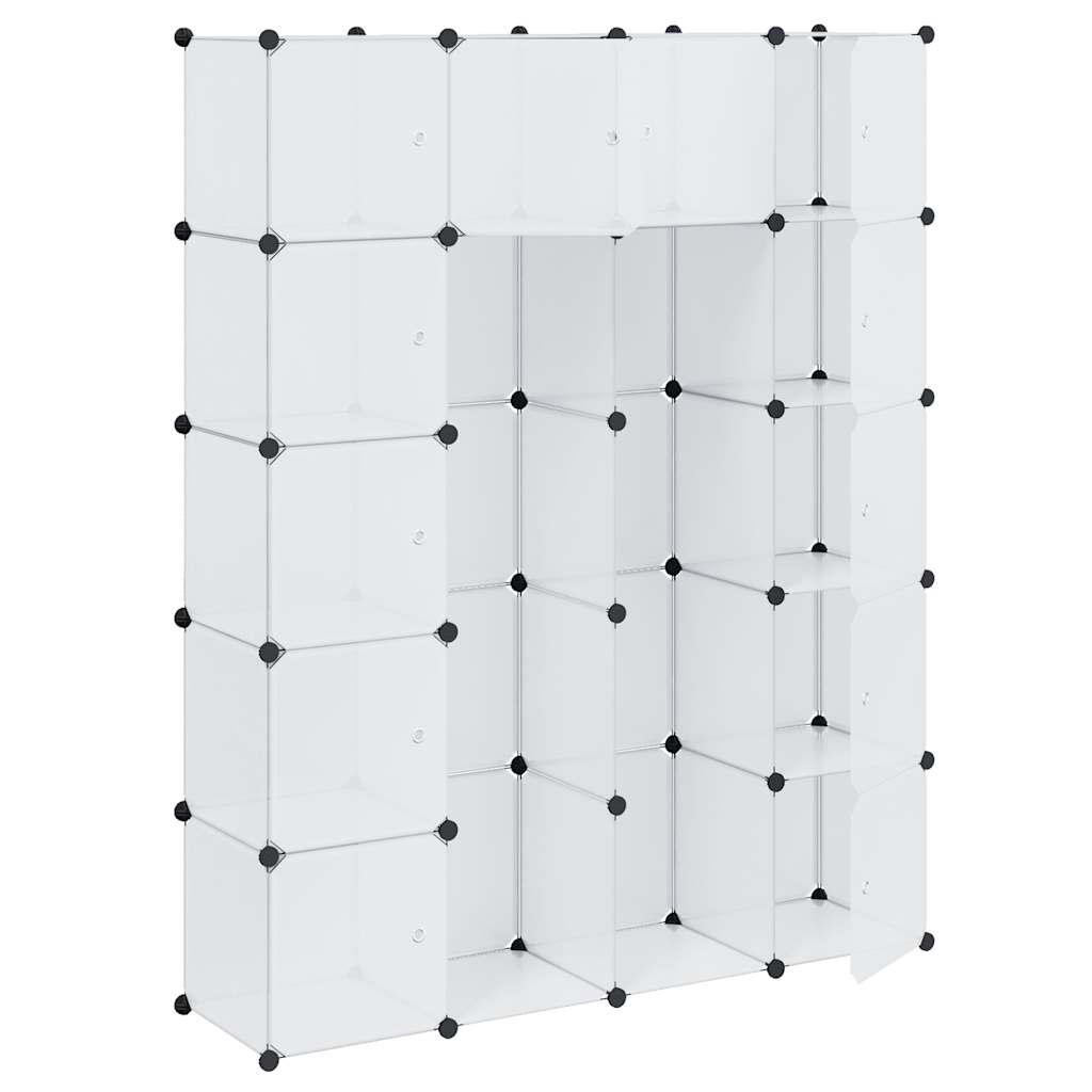 vidaXL Modularer Schrank mit 14 Fächern Weiß 37x146x180,5 cm