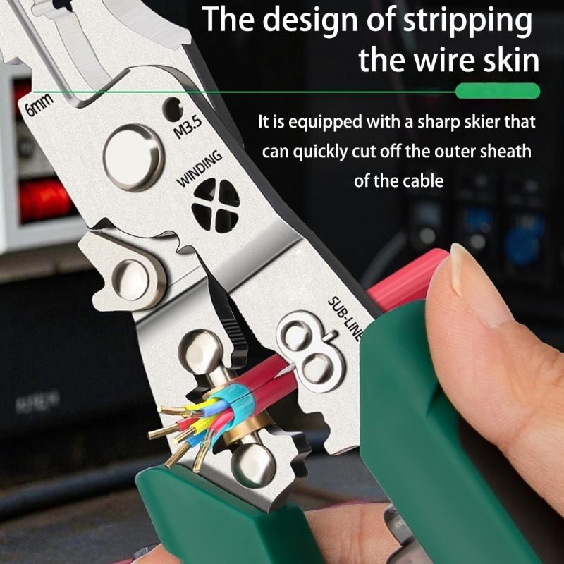 8.5inch Multifunctional Electrician Wire Stripper Crimper Tool Suitable for Peeling Networking Cabling Wire Stripper