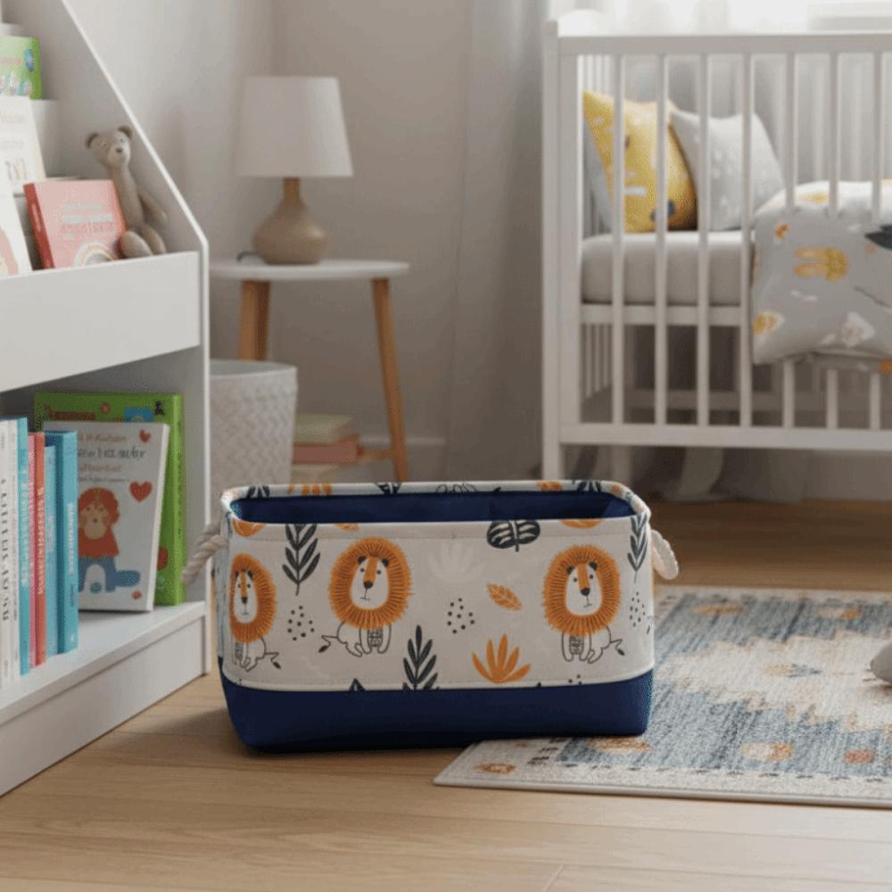 Portable Toys Storage Basket Cartoon Organizer Basket Canvas Laundry Basket Clothes Organization