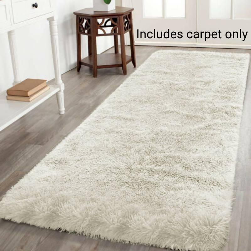 Nordic Style Long Fur Carpet For Living Room And Bedroom Soft And Washable Pure White Color