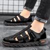 Men's Large Hollow Sandals Breathable Summer Outdoor Shoes Genuine Leather Tactical Trekking Sandals for Men Casual Gladiator