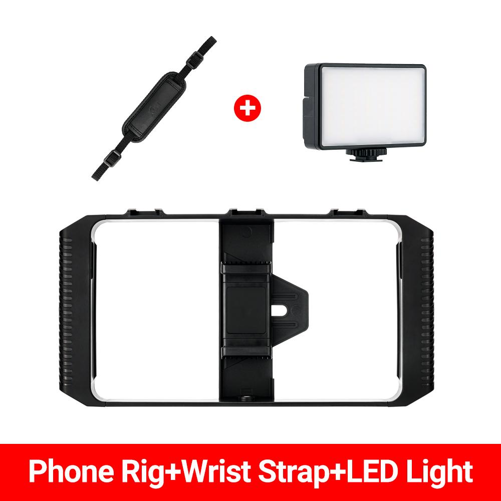 Smartphone Video Rig Cellphone Video Stabilizer Handheld Tripod Mount Hand Grip Filmmaking Vlog Shooting Case for iPhone Android