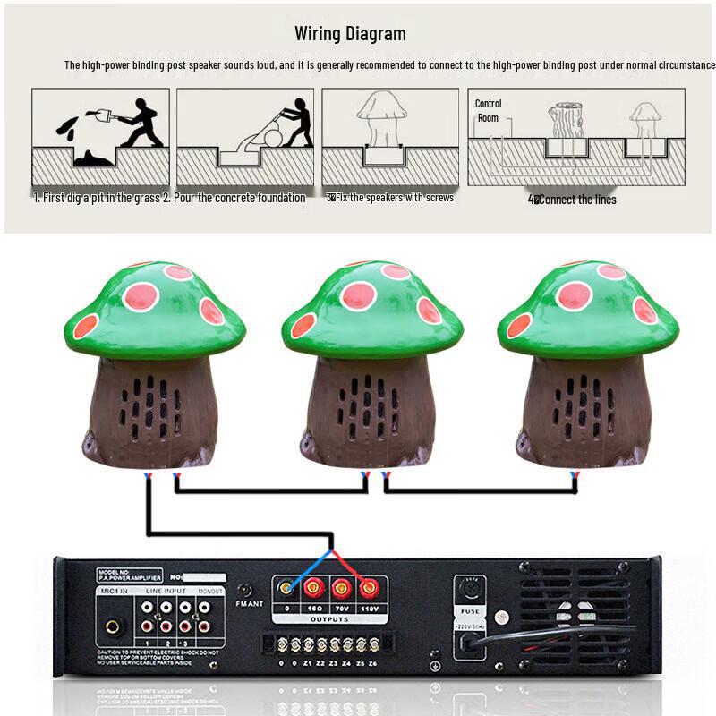 QIASHENG Outdoor Waterproof Simulation Stone Lawn Speaker ST-603 (CN Version)