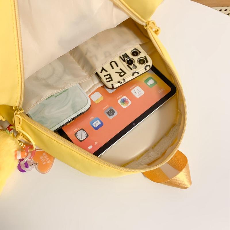 Cute Cute Little Yellow Chicken Cartoon Backpack Bag Girl Heart Student Campus Versatile Large Capacity Storage Bag Tide