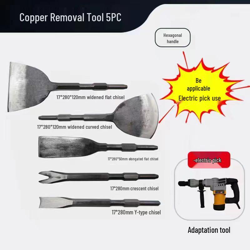 Copper Electric Pick & Shovel Set - Motor Chisel, Wire Tool, Scrap Fork