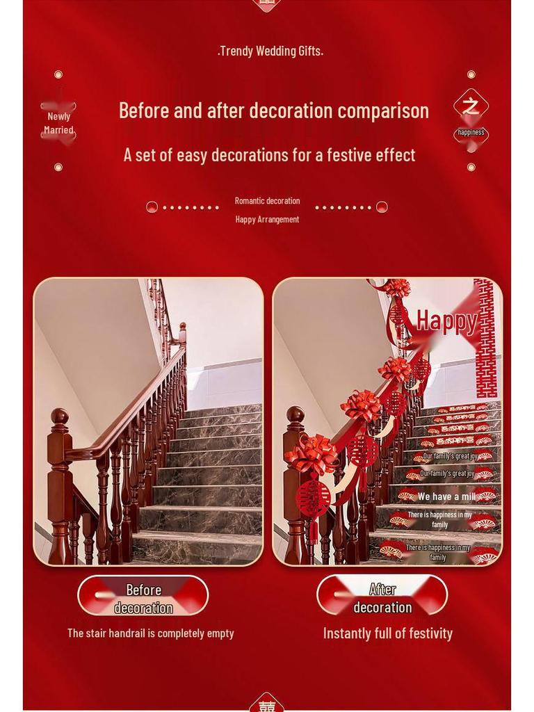 Wedding Handrail Decor: Stair & Balcony Floral Accents for Venue Styling