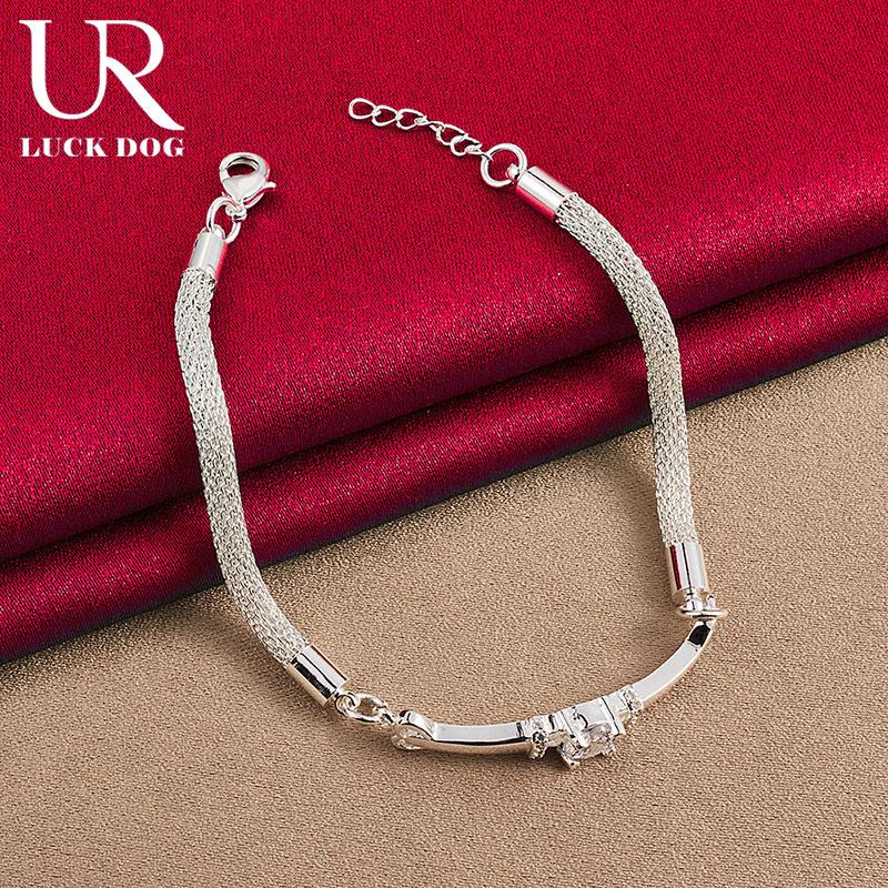 925 Sterling Silver AAA Zirkonový náramek Módní svatební šperky