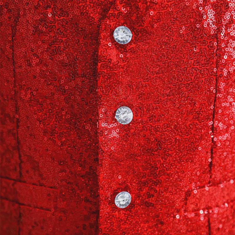 Pánská vesta s hustými flitry pro pódiová a taneční vystoupení - Evropský a americký styl