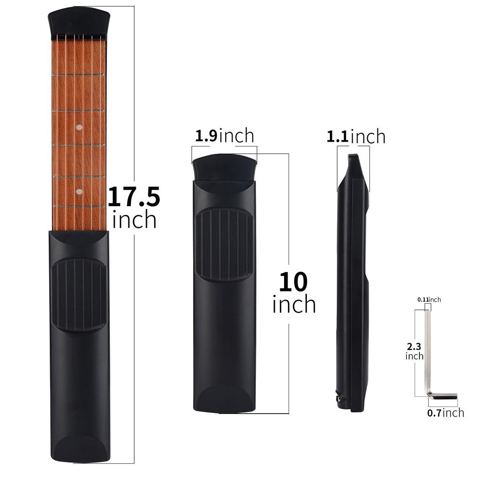 HOT Portable pocket guitar Practice 6 tuning instructors Pocket Guitar beginner string and chord instructor practice tools