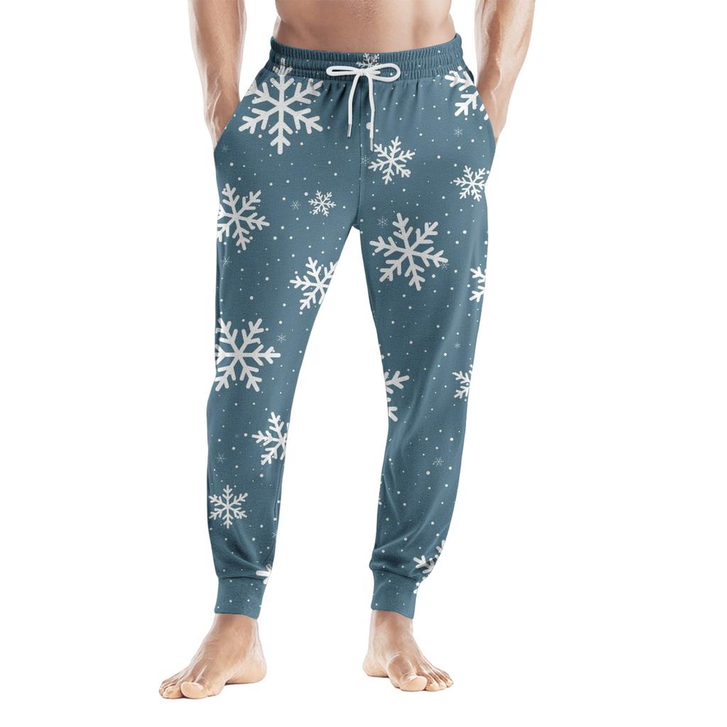 Men's Drawstring Pocket Casual Pants, Checkered Striped Printed Pocket Casual Pants, Home Sleeping Pants