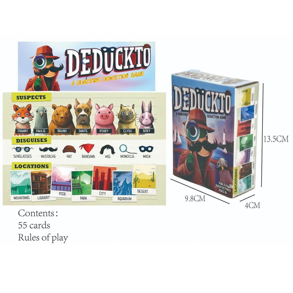 Deduckto Quak-Deduktionskarte für den Familien-Spieleabend