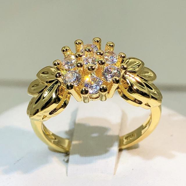 

Кольцо из стерлингового серебра 925 пробы с нежным цветком и цирконом, женское золотое кольцо с хризантемой, вечерние украшения на день рождения, подарок 10 белый